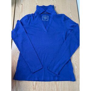 B95 New Women’s Charter Club Golf Tennis Vneck Long Sleeve Shirt Blue Size Xs